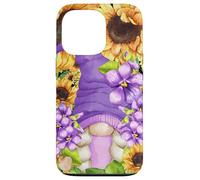 Sunflower Suicide Awareness GNOME with Purple Violet Flower Carcasa para iPhone 13 Pro