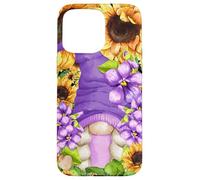 Sunflower Suicide Awareness GNOME with Purple Violet Flower Carcasa para iPhone 15 Pro MAX