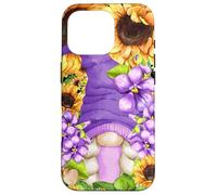 Sunflower Suicide Awareness GNOME with Purple Violet Flower Carcasa para iPhone 16 Pro