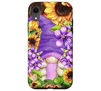 Sunflower Suicide Awareness GNOME with Purple Violet Flower Carcasa para iPhone XR