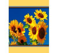 Sunflower Themed Novelty Notebook - Blue Skies and Sunshine Design: 8.5" X 11" 140 Pages Wide Ruled Paperback