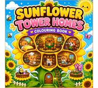 Sunflower Tower Homes Colouring Book for Adults and Kids: Cosy Floral Houses with Cute Animals, Magical Rooms and Relaxing Garden Scenes