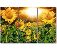 Sunflower Wall Art Canvas Print 3 Pieces Modern Artwork Flower Pictures Photo Prints On Canvas for Home Decor(70x100cm x 3/Sin marco)