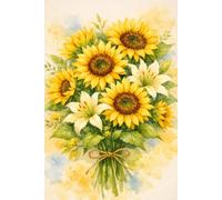Sunflower Watercolor Journal - Rustic Notebook for Everyday Writing, Gratitude, and Creative Reflection