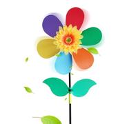 Sunflower Wind Spinner, Windmill Stake Ornament, Decorative Yard Windmill, Waterproof Outdoor Pinwheel with Metal Pole, Ideal for Backyard, Yard, Lawn, Front Door and Garden Decor