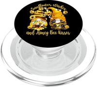 Sunflower Wishes and Honey Bee Kisses with Cute Summer GNOME PopSockets PopGrip para MagSafe
