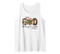 Sunflower with God All Things Are Possible For Christian Camiseta sin Mangas