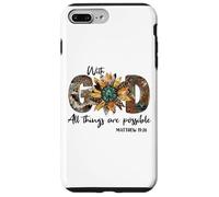 Sunflower with God All Things Are Possible For Christian Carcasa para iPhone 7 Plus/8 Plus