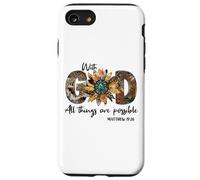 Sunflower with God All Things Are Possible For Christian Carcasa para iPhone SE (2020) / 7/8