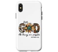 Sunflower with God All Things Are Possible For Christian Carcasa para iPhone X/XS