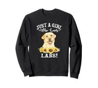Sunflower Womens Just A Girl Who Loves Yellow Labs Mom Lover Sudadera