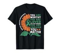 Sunflower You Are Worthy Loved Needed Mental Health Camiseta