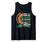Sunflower You Are Worthy Loved Needed Mental Health Camiseta sin Mangas