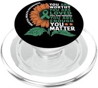 Sunflower You Are Worthy Loved Needed Mental Health PopSockets PopGrip para MagSafe