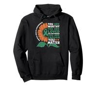 Sunflower You Are Worthy Loved Needed Mental Health Sudadera con Capucha