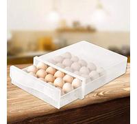 sunflowerany Huevera, Contenedor De 30 Huevos para El Frigorífico,huevera De Plástico para Huevos, con Tapa Y Asas, Portátil, De Plástico, Organizador para Refrigerador (Transparente)