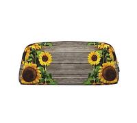 Sunflowers - Estuche de madera con estampado de tablero de lápices, color, 5.0cm*10.5cm*20.5cm, Estuche para lápices