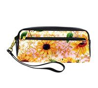 Sunflowers - Estuche para lápices de piel sintética con cremallera para niños, niñas, suministros escolares y de oficina