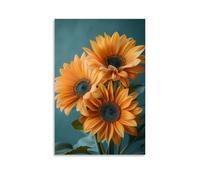 Sunflowers in Full Bloom Vintage Canvas Poster Arte de Pared Arte de Pared Impresiones Póster Moderno Lienzo Arte Cuadros para Salón Dormitorio 40 x 60 cm (40 x 60 cm)