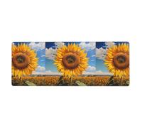 Sunflowers in The Rising Sun - Alfombrilla de mouse extragrande impresa de 12 x 31.5 pulgadas para oficina, juegos y aprendizaje, duradera, cómoda y respetuosa con el medio ambiente