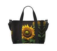 Sunflowers in the Weeds - Bolsas de viaje versátiles para artículos personales para mujer, espaciosas bolsas de lona para viajes, bolsas de gimnasio para hombres, Negro -, Talla única