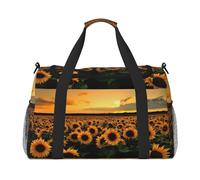 Sunflowers Sea Travel Duffel Bag - Bolsa de viaje grande, plegable, impermeable, para la playa, natación, piscina, deportes, gimnasio