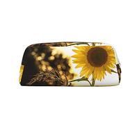 Sunflowers Sun Print Pencil Bag, elegante cuero para lapicera, color, 5.0cm*10.5cm*20.5cm, Estuche para lápices