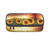 Sunflowers Sunlight - Estuche para lápices de gran capacidad, bolsa de almacenamiento con cremallera, para niños, niñas, estudiantes, escuela, Black, Talla única, Maleta