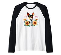 Sunflowers Toy Fox Terrier American Toy Terriers Camiseta Manga Raglan