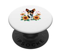 Sunflowers Toy Fox Terrier American Toy Terriers PopSockets PopGrip Adhesivo