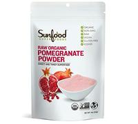Sunfood Superfoods Polvo de granada, crudo, orgánico, sin OMG, sin gluten, kosher, sin rellenos, aditivos ni conservantes, bolsa de 4 onzas