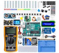SunFounder Inventor Lab Starter Kit con multímetro de placa original Arduino Uno R3 REV3 Básico para Avanzar 34 Proyectos RAB Breadboard Holder HCSR-04 Sensor 1602 LCD Servomotor