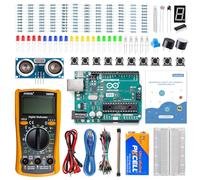 SunFounder Kit de inicio Beginner's Lab con placa Arduino Uno R3 REV3 original, multímetro, 34 proyectos, placa de pruebas, batería HCSR-04, compatible con RoHS, para principiantes e ingenieros