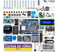 SunFounder Kit Explorador Élite con Arduino Uno R4 WiFi Original, Compatible RoHS,Bluetooth,IoT,ESP32,IIC LCD1602, OLED,Tutoriales en línea y cursos en Video en inglés para Principiantes e Ingenieros