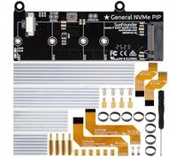 SunFounder Placa PCIe a M.2-HAT M-Key NVMe SSD PCIe PCIe 2/3 para Raspberry Pi 5 2/4/8/16 GB, compatible con SSD M.2-2230/2242/2260/2280, con disipador de calor, compatible con pantalla táctil de 3,5