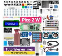 SunFounder Raspberry Pi Pico 2 W Ultimate Starter Kit con más de 110 cursos de video tutoriales en línea, 96 proyectos (16 proyectos IoT), MicroPython, C ++ (compatible con Arduino IDE)