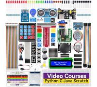 SunFounder Raspberry Pi Starter Kit con Tutoriales Detallados - Compatible con Pi 4 B 3 B+, Soporte Python C, Aprendizaje Electrónica y Programación para Principiantes