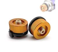 SUNFUA 2 Apagado Automático Adaptador de la Estufa de Gas Camping Adaptador para Botella Gas Hornilla Estufa de Camping al Aire Libre(Naranja)