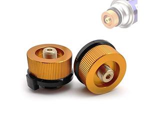 SUNFUA 2 Apagado Automático Adaptador de la Estufa de Gas Camping Adaptador para Botella Gas Hornilla Estufa de Camping al Aire Libre(Naranja)