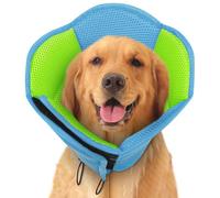 SUNFURA Conos de perro para perros grandes, cono suave para mascotas para dejar de lamer después de la cirugía, collar electrónico ajustable para mascotas alternativa para curación de heridas, azul
