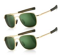 SUNGAIT Gafas de Sol Estilo Militar para Hombre Polarizadas Lentes con Marco de Metal SGT285JKML-JKML-ES