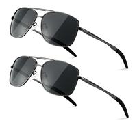 SUNGAIT Gafas de sol polarizadas Hombre 100% UV protección metal Marco Ciclismo Golf Conducción Pesca Deportes SGT925QH-QH-ES