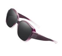 Sunglasses Fit Over Glasses,Fitover Wrap Around Eyewear for Men Women - UV Protection, Square Frame, Face Shadow Polarized for Driving, Riding