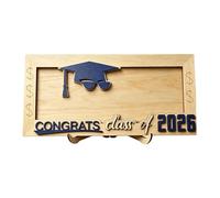 Sunglasses Graduation Wallet - Class of 2026 Wooden Money Holder | Creative Shaped Cash Keepsake, Fun High School University Souvenir Gift for Son Daughter Classmate