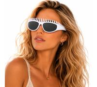 Sunglasses Headband as Actual Sunglass, 2-In-1 Tortoiseshell Headband Sunglasses for Women Outdoor, Y2K Non-slip Hairband, Summer Hair Accessories for All Hair Types (White)