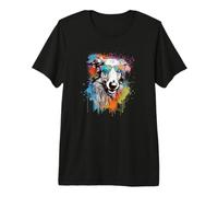 Sunglasses Watercolor Paint Splash Russian Borzoi Dog Lover Camiseta Premium