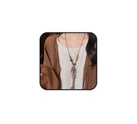 sunglnl Collar de pescado para mujer, colgante de salmón y trazos breves de cerámica bohemia con borlas, estilo rústico occidental, joyería de regalo, L, Cerámica, No es una piedra preciosa