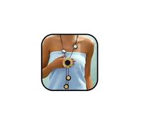sunglnl Collares bohemios para mujer, collar grueso con colgante de círculo grande dorado y negro, cadena de cuerda larga, minimalismo, regalo de joyería, L, Acero aleado, No es una piedra preciosa
