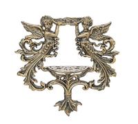 Sungmor Estante de pared de ángel de hierro fundido vintage, soporte de pared de querubín de bronce antiguo, decoración decorativa de estilo victoriano para sala de estar, entrada o jardín, patio