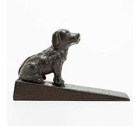 Sungmor Heavy Duty hierro fundido Cute Dog Topes de puerta 15.3 × 5 × 9.5 cm, estilo antiguo | Decorativo lindo animal estatua puerta tapón cuña | Soporte de puerta a prueba de viento para patio patio
